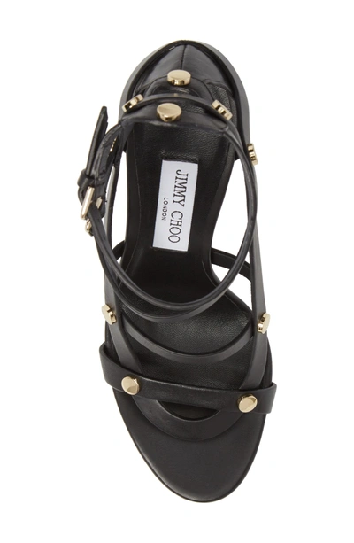 Shop Jimmy Choo Motoko Studded Cage Sandal In Black