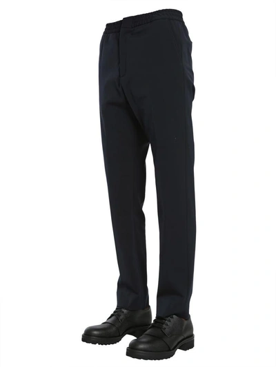 Shop Tommy Hilfiger Wool Blend Trousers In Blu