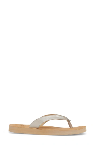 Shop Ugg Tawney Flip Flop In Silver Leather