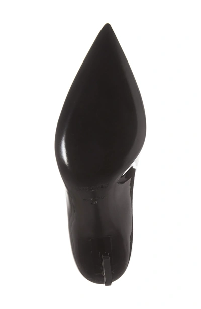 Shop Saint Laurent Opyum Ysl Pointy Toe Pump In Black Patent
