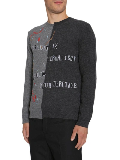 Shop Valentino Round Collar Sweatshirt In Grigio