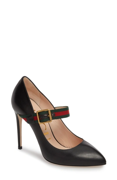 Gucci Sylvie Leather Mid-heel Pumps In Black | ModeSens