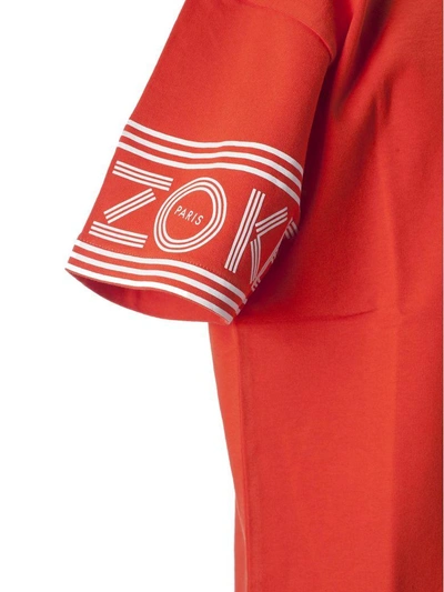 Shop Kenzo Logo T-shirt In Rouge Moyen