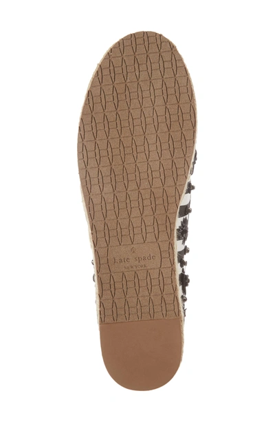 Shop Kate Spade Leigh Embellished Espadrille Flat In Black/ White Striped