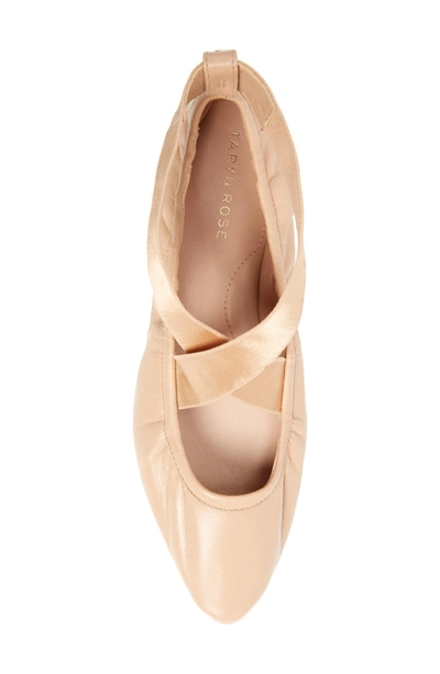 Shop Taryn Rose Edina Ballet Flat In Nude Leather