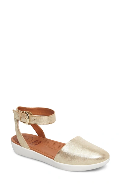 Fitflop Cova Ankle Strap Sandal In Gold Metallic Leather | ModeSens