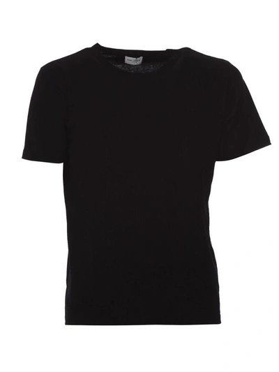 Shop Saint Laurent T-shirt In Black Jersey In Noir Rouge Naturel