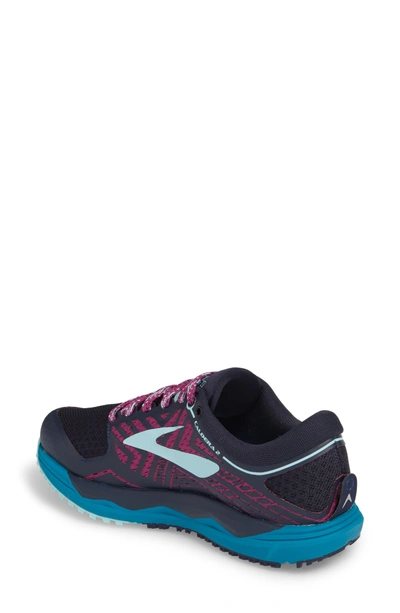 Shop Brooks Caldera 2 Trail Running Shoe In Navy/ Plum/ Ice Blue