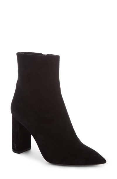 Shop Saint Laurent Betty Pointy Toe Bootie In Black