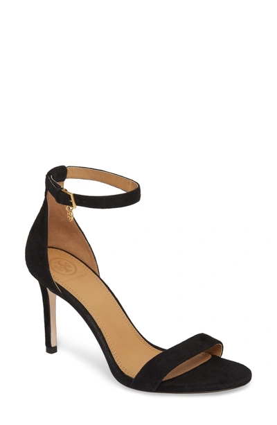 Tory Burch Women's Ellie Suede Ankle Strap High-heel Sandals In Perfect  Black | ModeSens