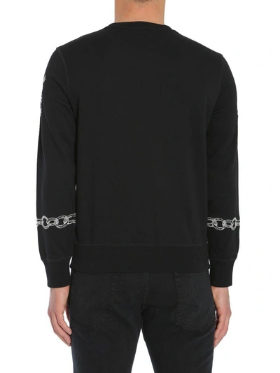 Shop Alexander Mcqueen Embroidered Sweatshirt In Nero