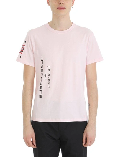 Shop Raf Simons Pink New Order Cotton T-shirt In Rose-pink
