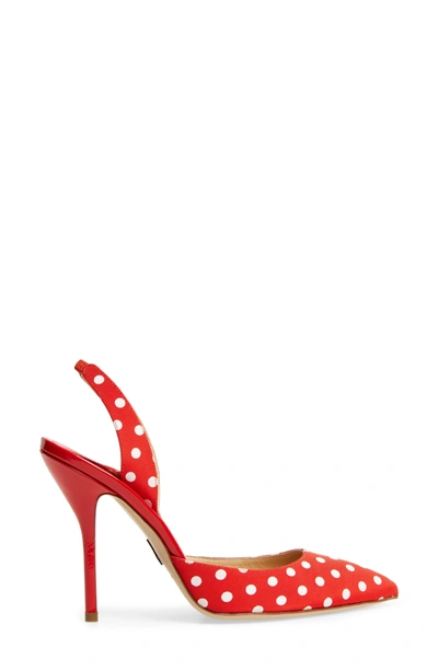 Shop Paul Andrew Polka Dot Passion Slingback Pump In Hibiscus