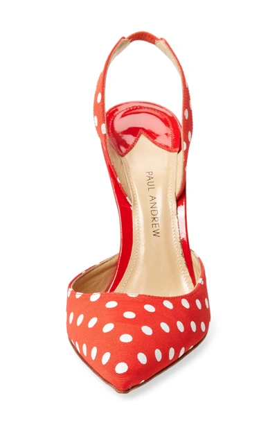 Shop Paul Andrew Polka Dot Passion Slingback Pump In Hibiscus