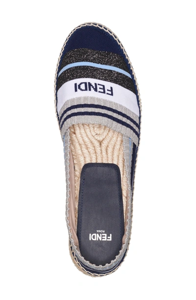 Shop Fendi Rockoko Logo Sock Espadrille In Grey