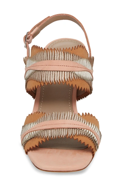 Shop Donald Pliner Kit Fringe Sandal In Rose Leather