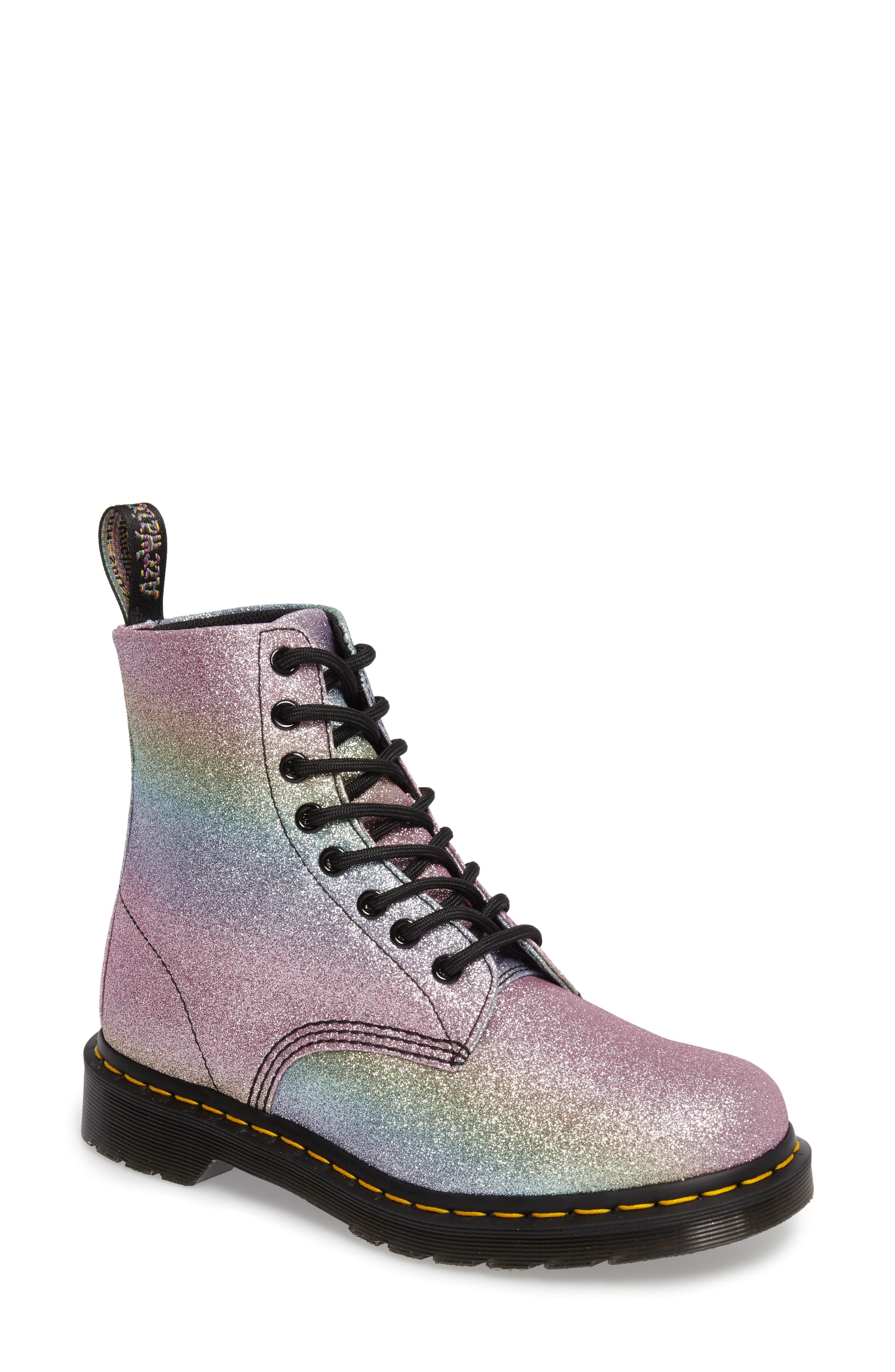 dr martens pascal rainbow glitter
