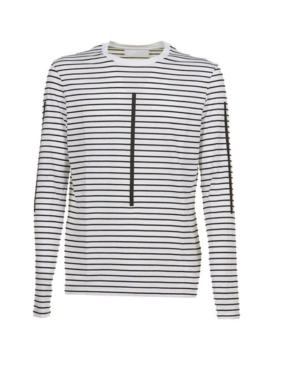 Shop Neil Barrett Striped Sweatshirt In Bianco Nero