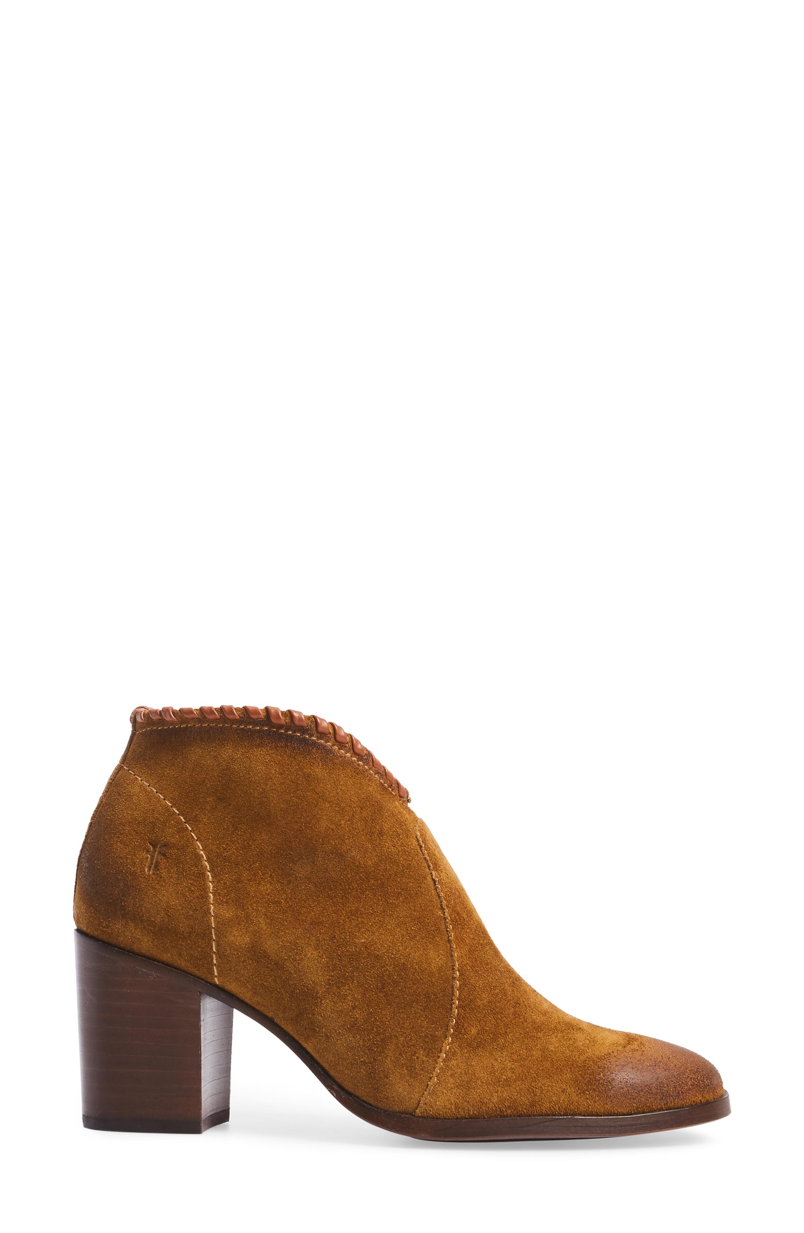frye nora whipstitch suede bootie