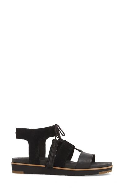 Ugg Maryssa Tassel Sandal In Black Leather | ModeSens
