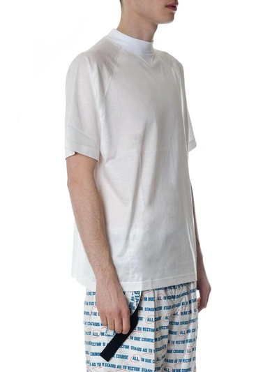 Shop Sacai White Cotton T-shirt With Reglan Sleeves