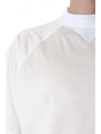 Shop Sacai White Cotton T-shirt With Reglan Sleeves