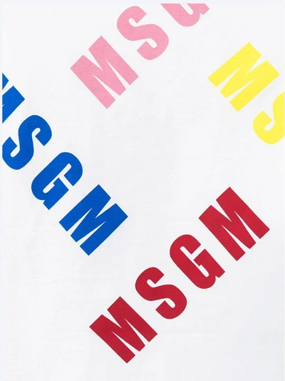 Shop Msgm Back Logo Print T-shirt In White