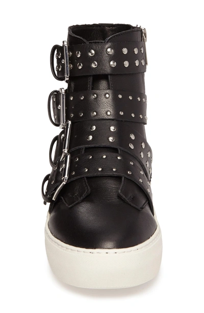 Shop Jslides Aghast Buckle Bootie In Black Leather