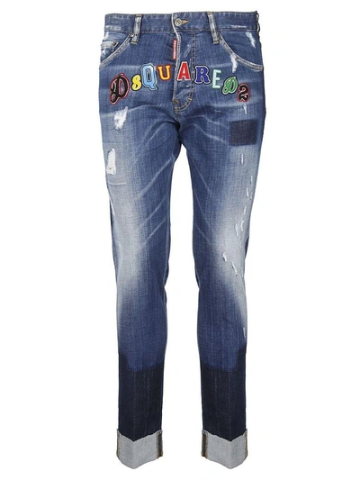 Shop Dsquared2 Patched Jeans