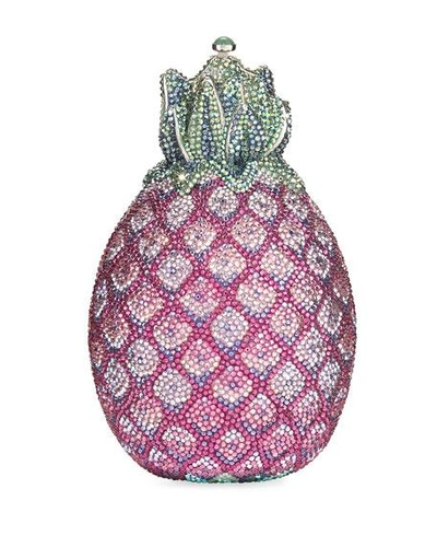 Shop Judith Leiber Hilo Pineapple Crystal Clutch Bag In Champagne Au