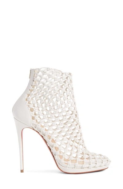 Shop Christian Louboutin Porligat Cage Bootie In White