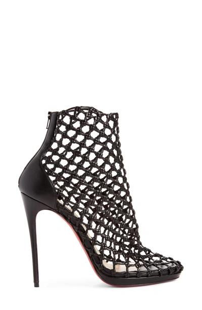 Shop Christian Louboutin Porligat Cage Bootie In Black