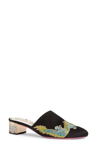 Shop Gucci Candy Crystal Embellished Mule In Black Multi