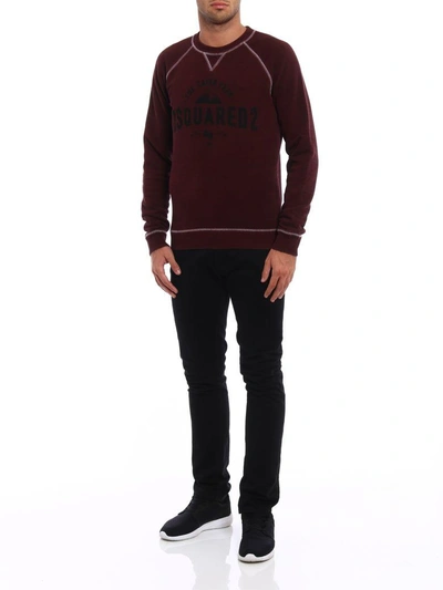 Shop Dsquared2 The Caten Peak Sweatshirt In Dark Red