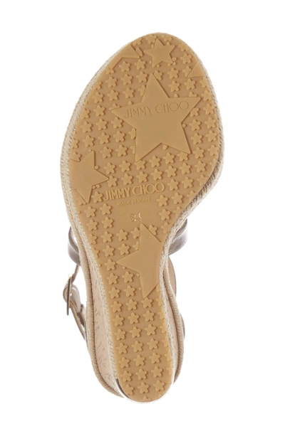 Shop Jimmy Choo Portia Wedge Platform Sandal In Antique Gold