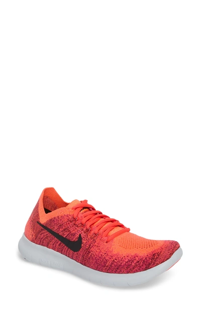 Nike Free Run Flyknit 2 Running Shoe In Red/ Black/ Mango/ Pink | ModeSens