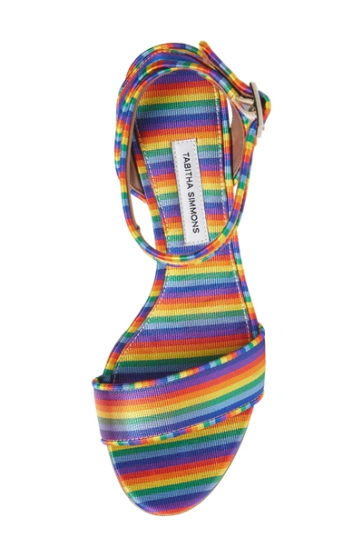 Shop Tabitha Simmons Leticia Cork Heel Sandal In Rainbow