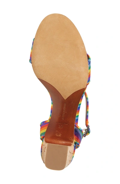 Shop Tabitha Simmons Leticia Cork Heel Sandal In Rainbow