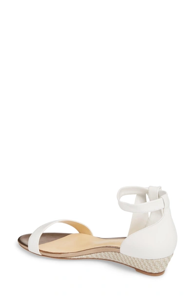 Shop Alexandre Birman Clarita Wedge Sandal In White/ Natural