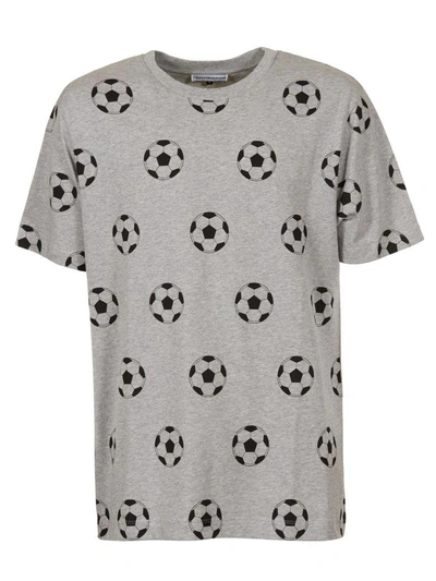 Shop Gosha Rubchinskiy Football Print T-shirt In Grigio-nero
