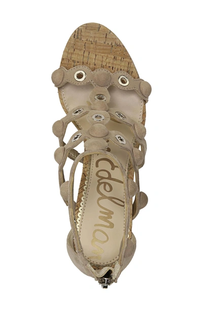 Shop Sam Edelman Yuli Grommet Sandal In Oatmeal Leather