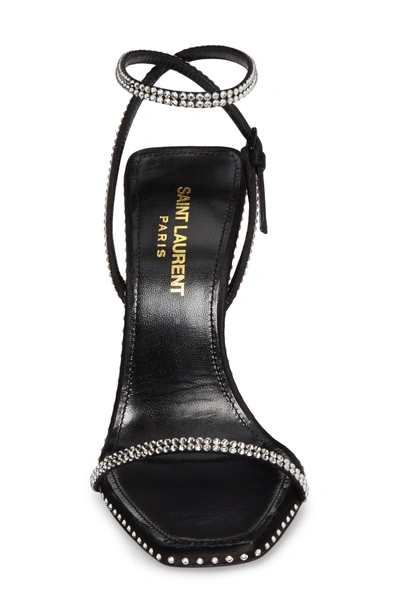 Shop Saint Laurent Freja Crystal Embellished Sandal In Black Crystal