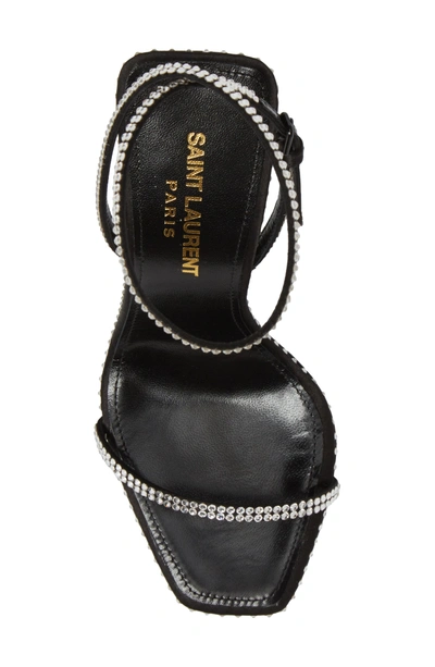 Shop Saint Laurent Freja Crystal Embellished Sandal In Black Crystal