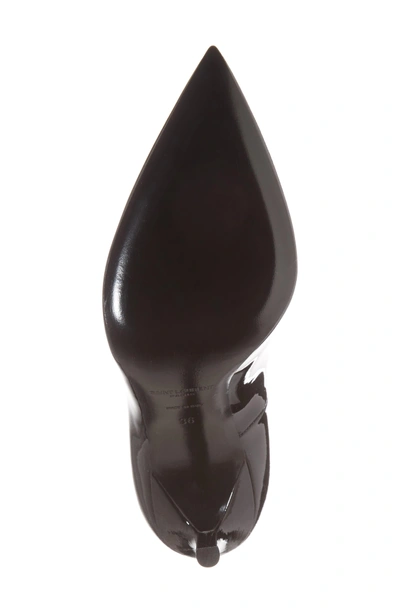 Shop Saint Laurent Anja Pointy Toe Pump In Black Patent