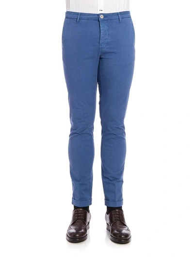 Shop Pence Trousers Cotton In Light Blue