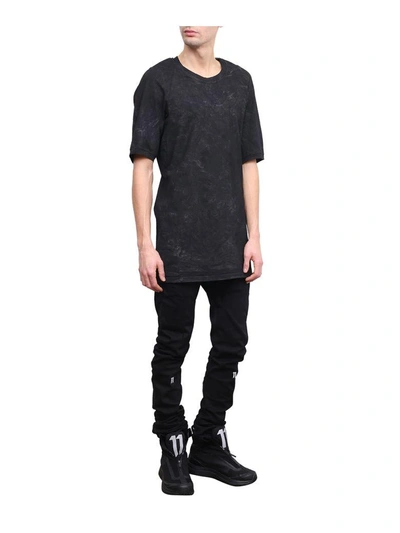 Shop 11 By Boris Bidjan Saberi Washed Cotton T-shirt In Nero