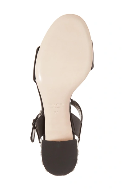 Shop Miu Miu Crystal Embellished Block Heel Sandal In Black