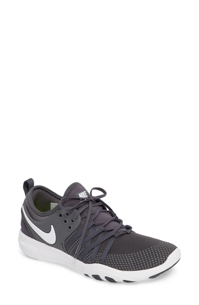 Shop Nike Free Tr 7 Training Shoe In Dark Grey/ White