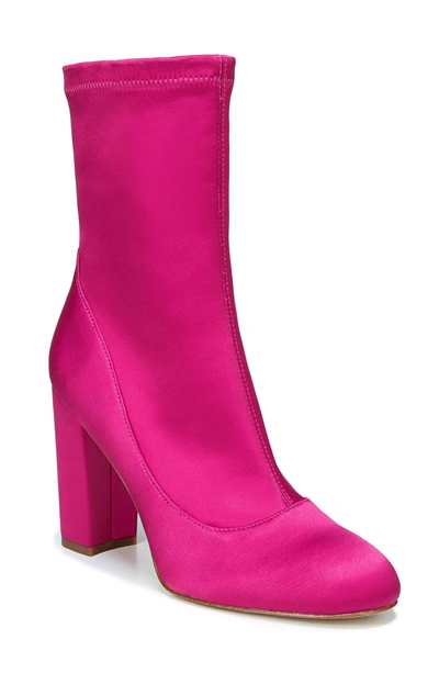 Shop Sam Edelman Calexa Sock Bootie In Berry Crush Satin