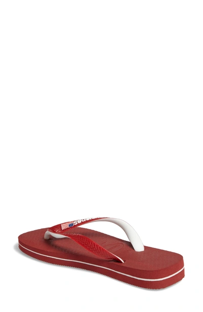 Shop Havaianas Top Mix Usa Flag Flip Flop In Red